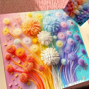 ❤️🩷🧡💛💚🩵💙💜 Super cute Rainbow Bouquet 1000 piece puzzle -used once